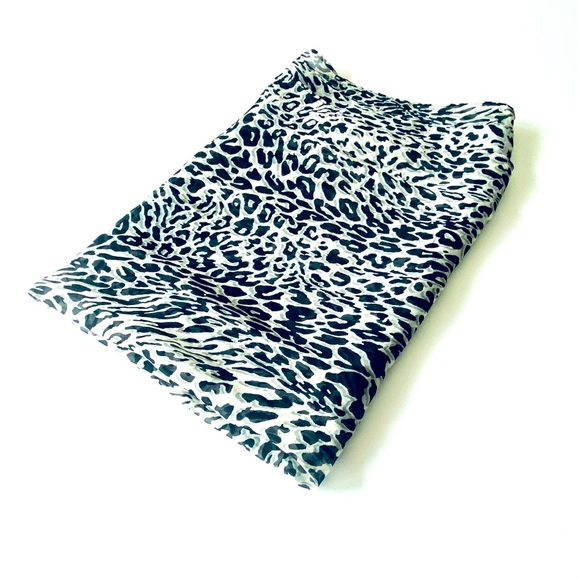 From Amsterdam Designer Claudia Strater Silk Scarf - Black, White & Pale Blue - Picture 6 of 14